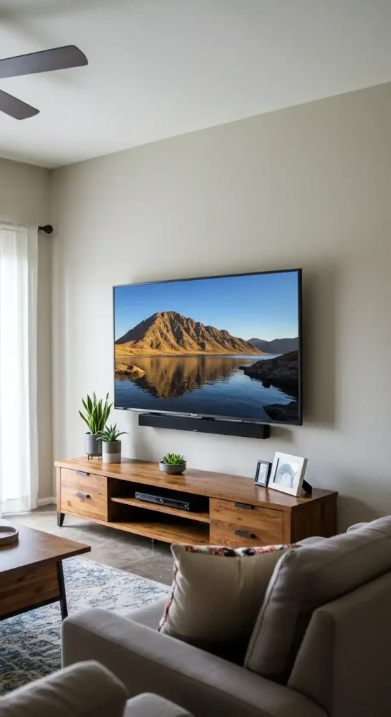 Wall-Mounted TV small living room