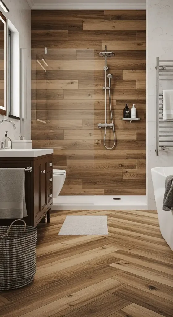  Bathroom a Wood-Look Tile