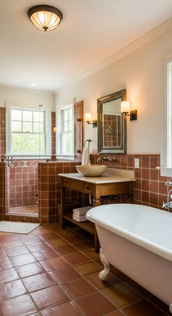 Bathroom with Terra Cotta Tile