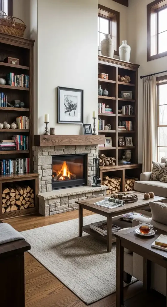 Built-In Shelving fireplace ideas
