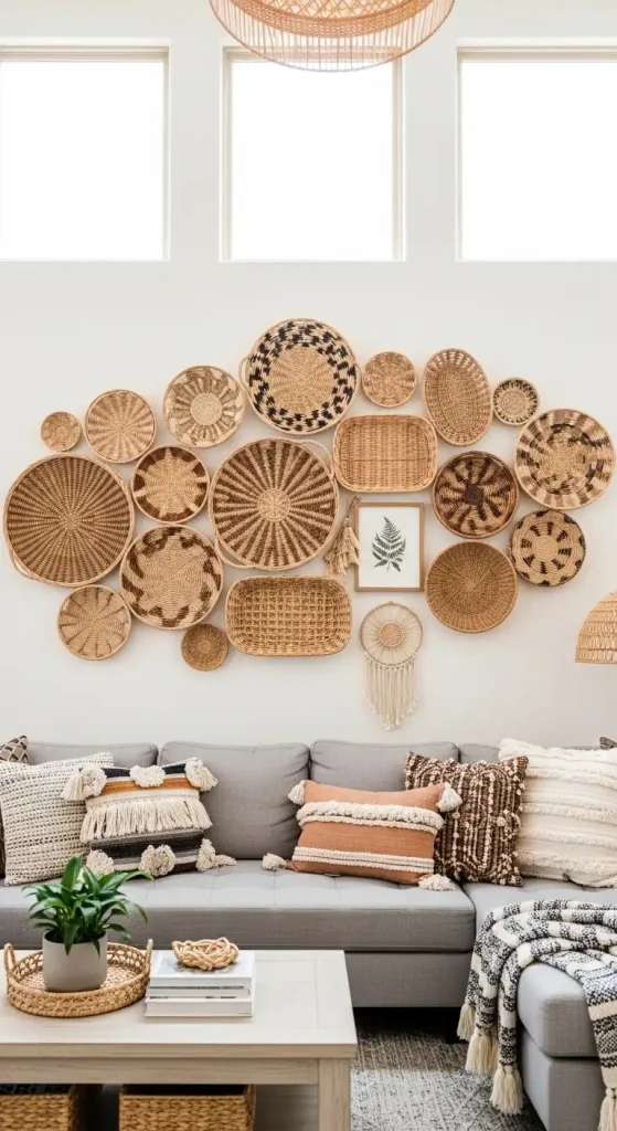 Natural Wall of Baskets