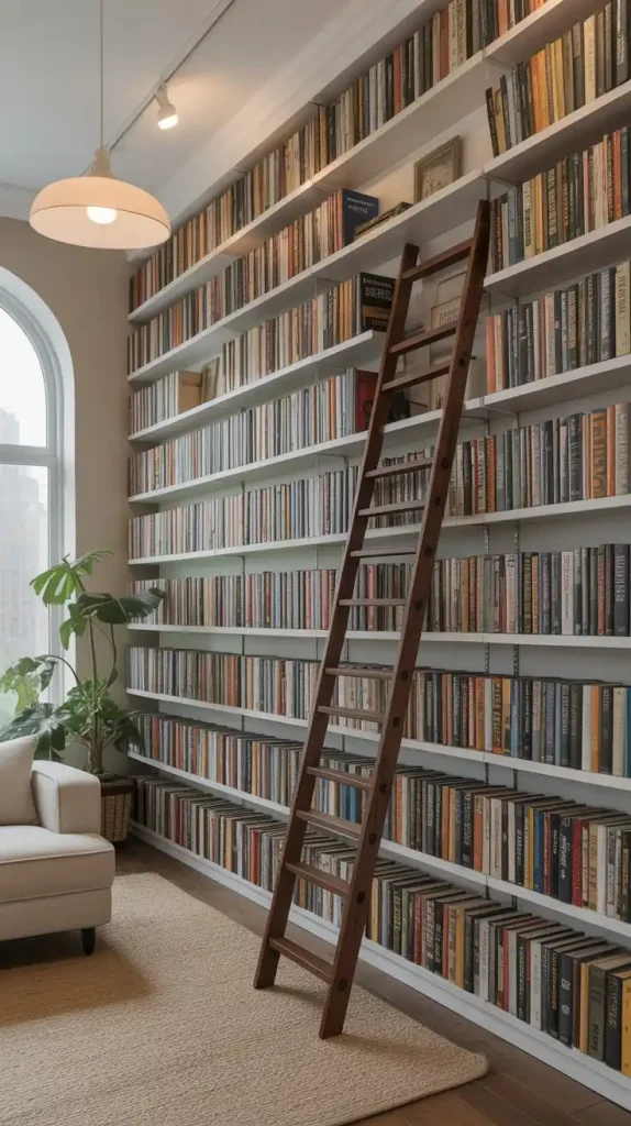 floor to ceiling library shelves
