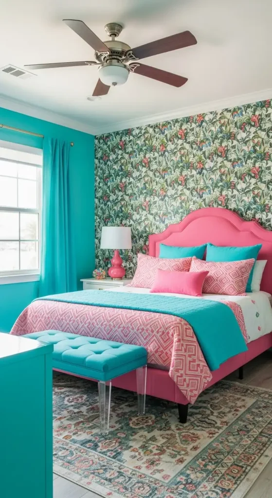 women Vibrant and Bold bedroom Design