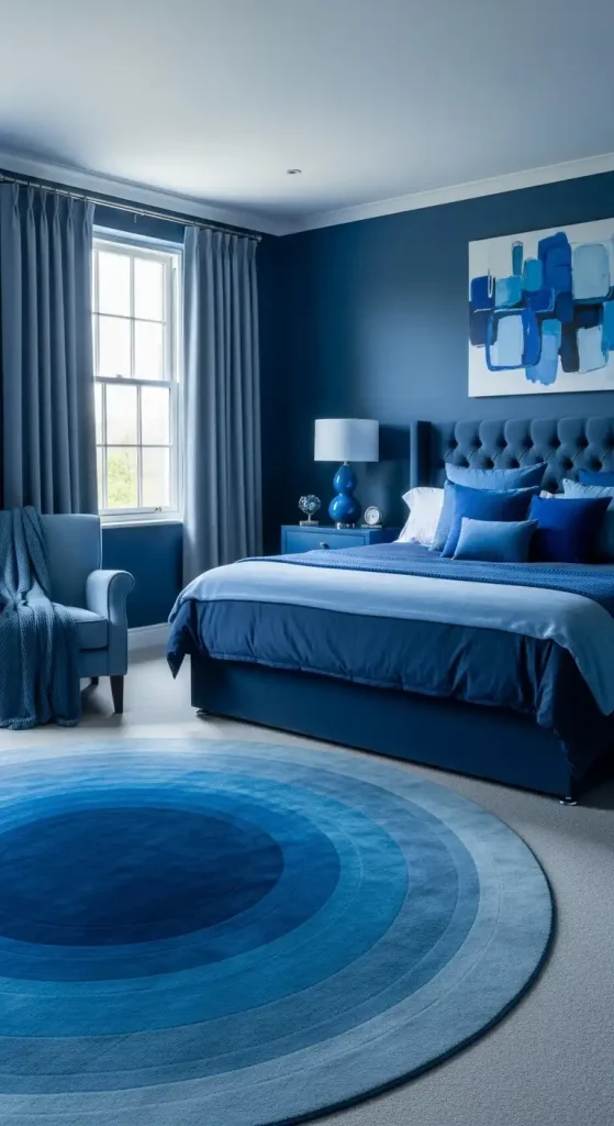 Bedroom Monochromatic Blue Palette