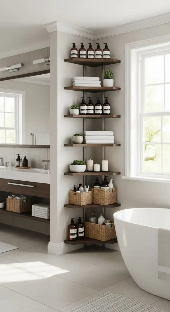 Corner Shelving for Wasted Space