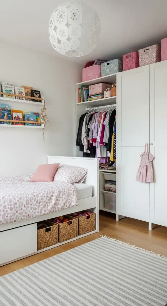 girls bedroom Chic storage options