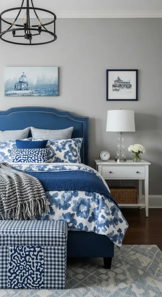 Boys Bedroom Blue and gray