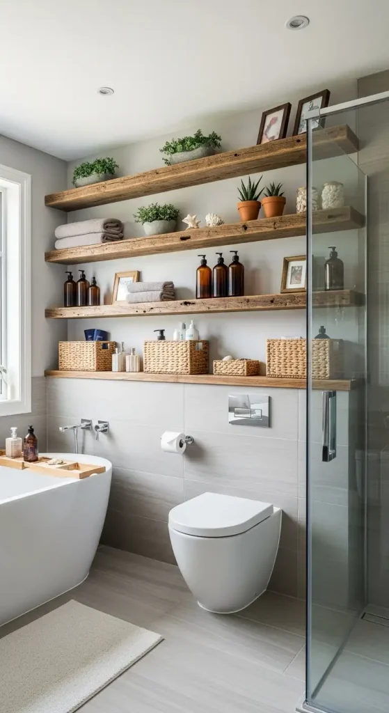 DIY Bathroom Storage with Reclaimed Wood
