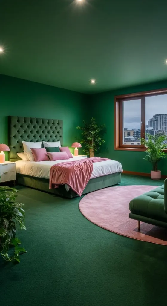 Green and Pink for a Modern, Bold Contrast