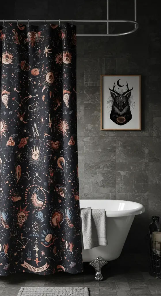 Patterned Shower Curtains with Mystical Prints