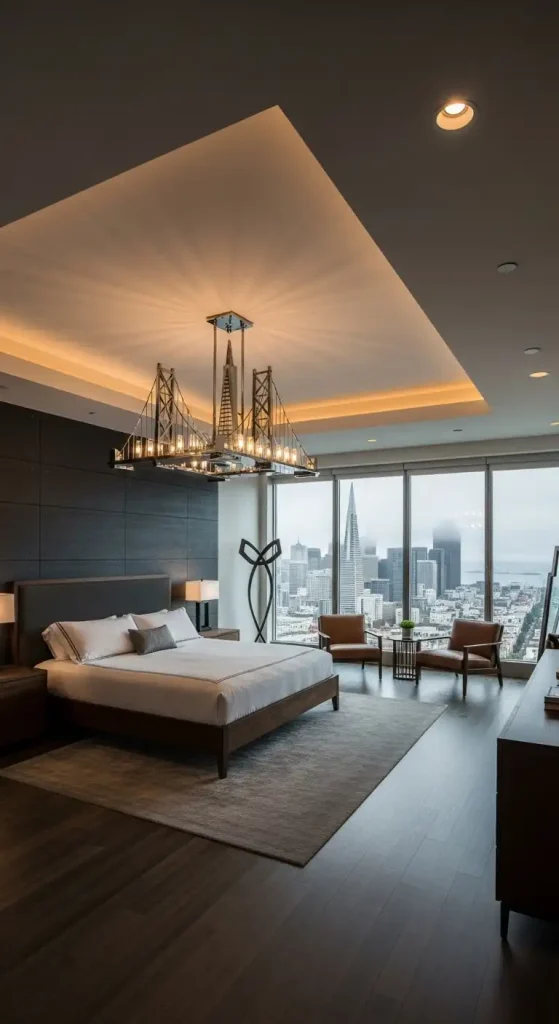 bedroom for men Statement Lighting