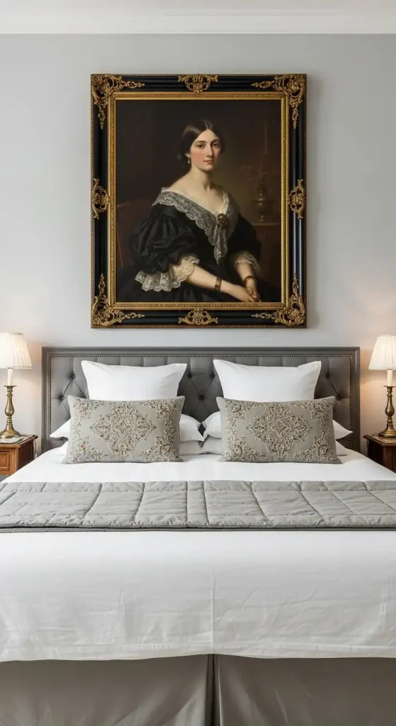 wall decor above bed Wall with Timeless Elegance