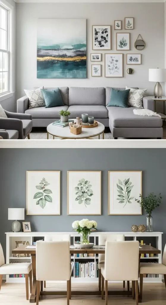 Living Room and Dining Room Combo Vary Your Wall Decor