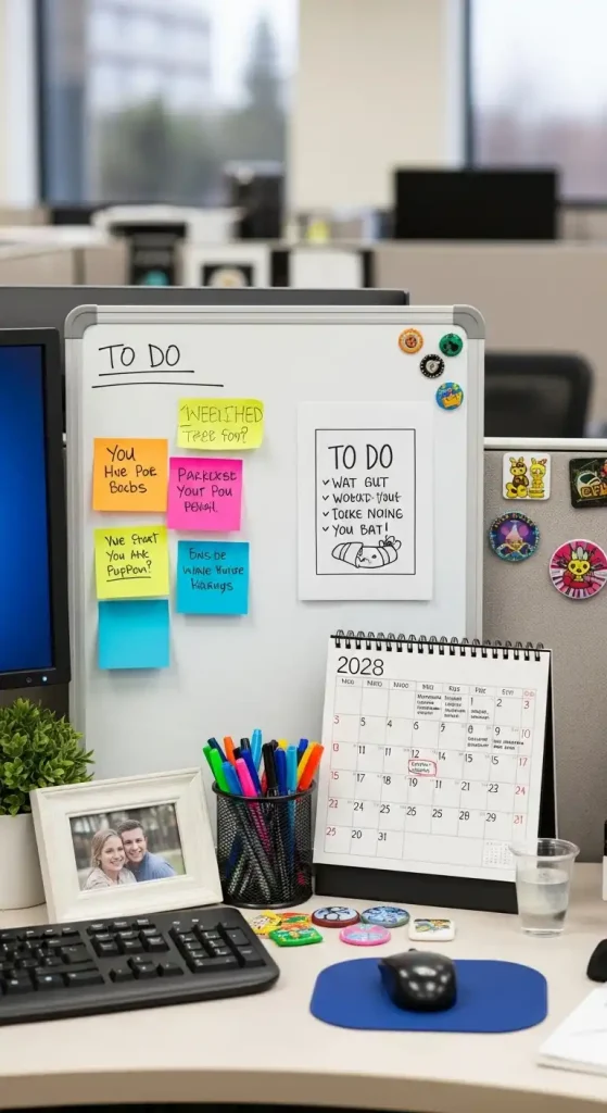 Add a Whiteboard or Calendar cubicle ideas