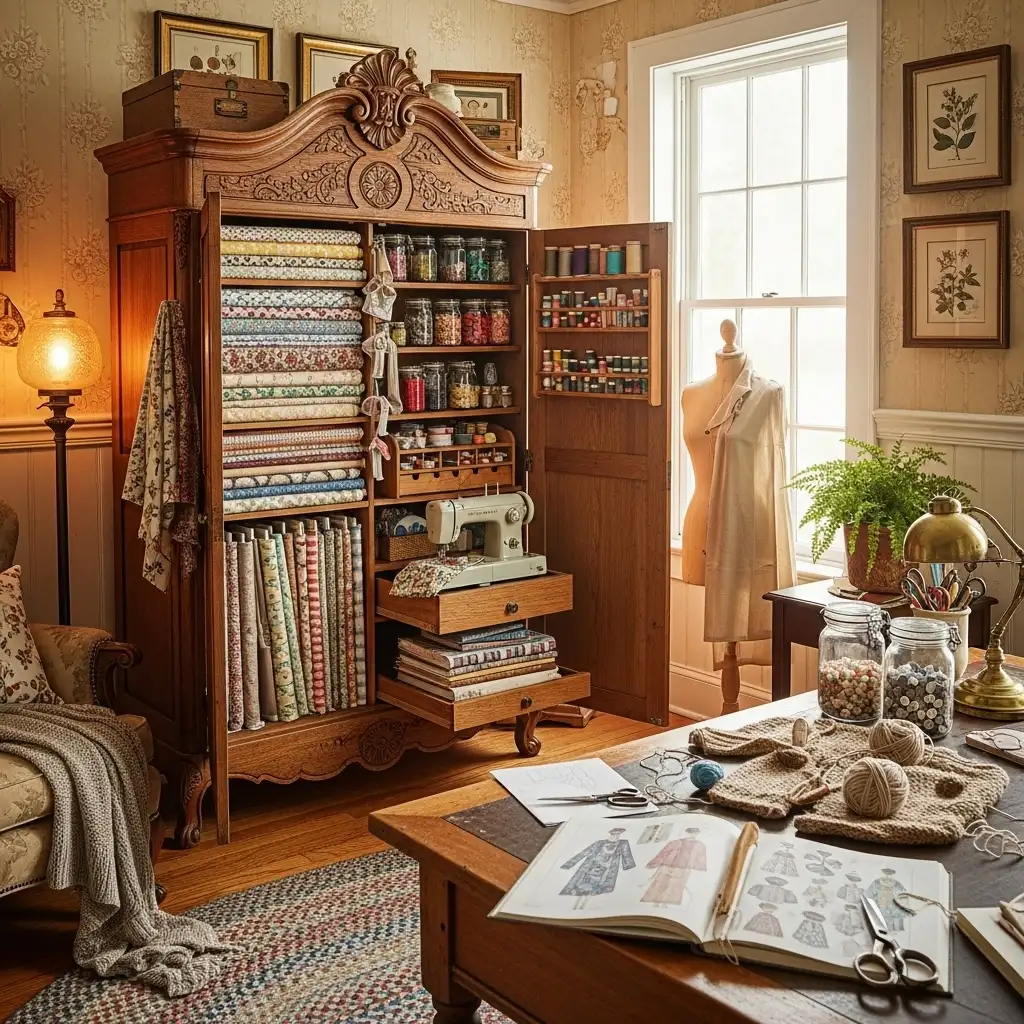 Antique Armoire for Hidden Storage