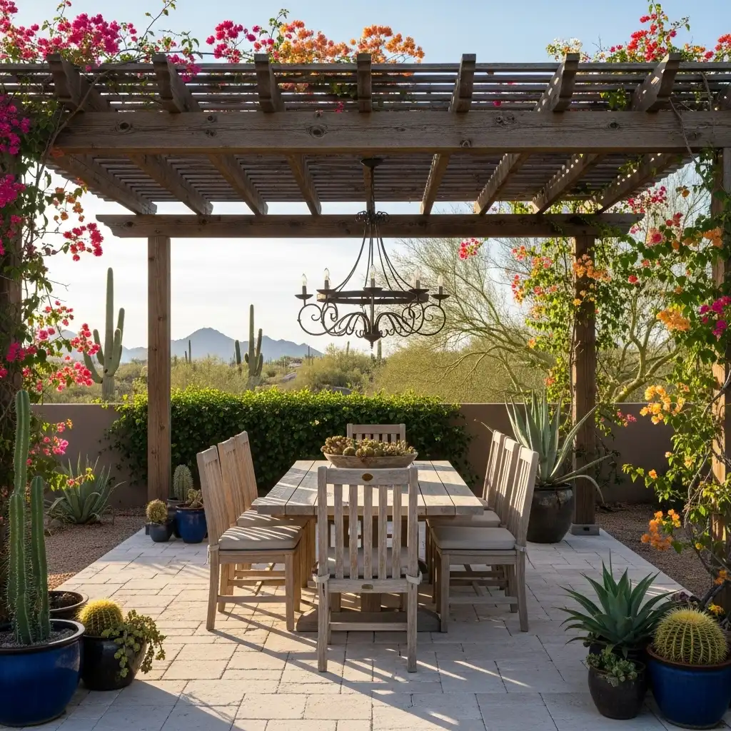 Arizona Backyard Ideas Designated Dining Area
