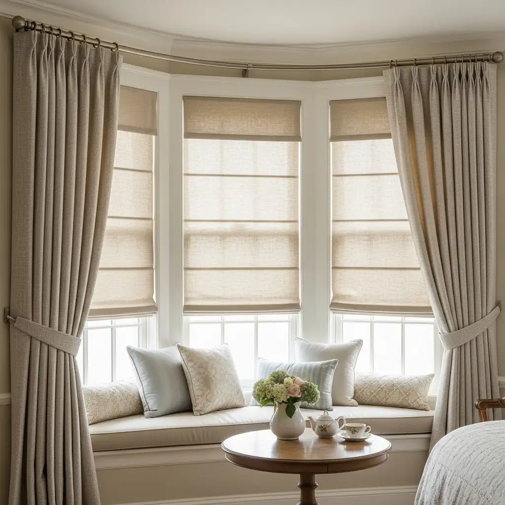Bay Window Custom Curtains or Shades