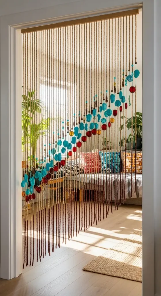 Beaded Curtain Doorway Bohemian Room Divider