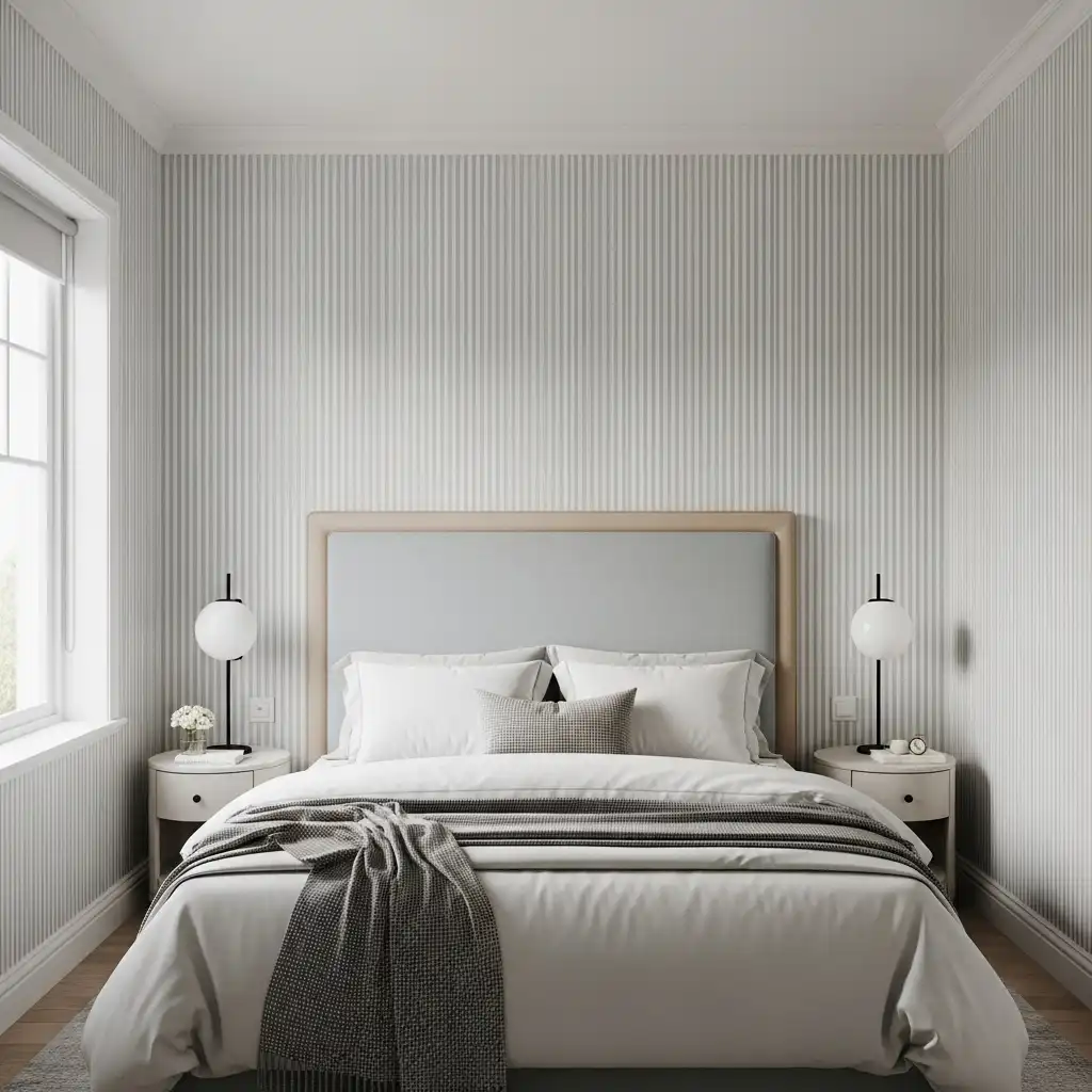 Bedroom Wallpaper Subtle Stripe