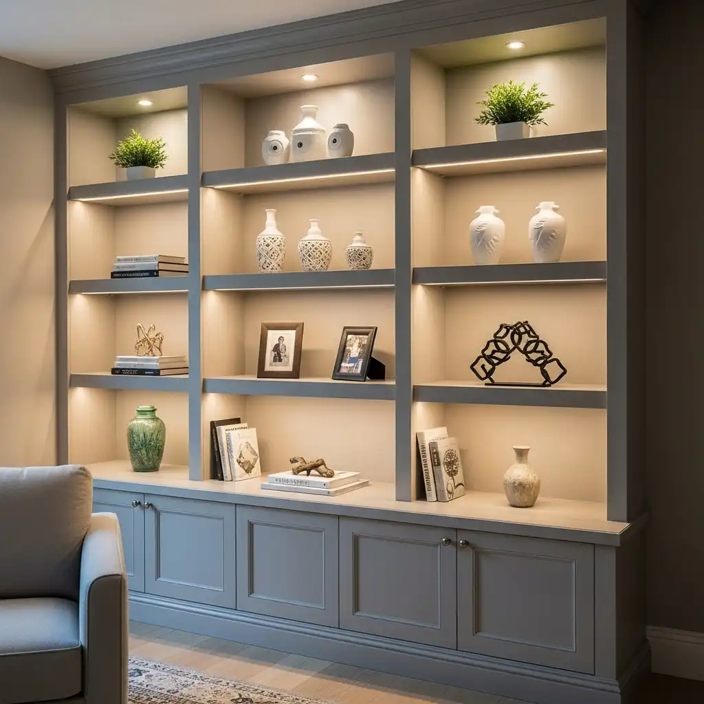 Best Lighting Options for Built-in Shelves