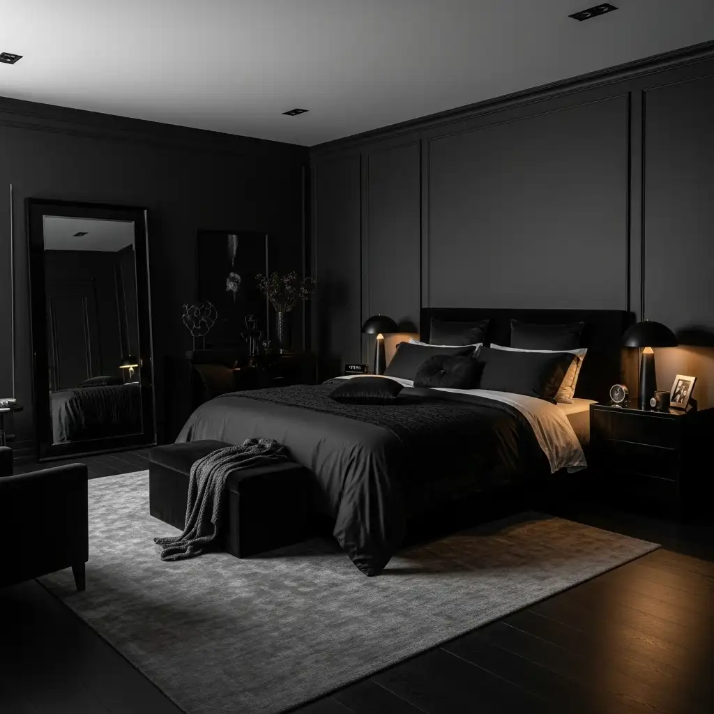 Black and Grey Bedroom Ideas All-Black Everything