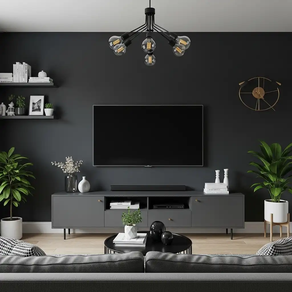 Blend Your TV with Dark Paint Colors