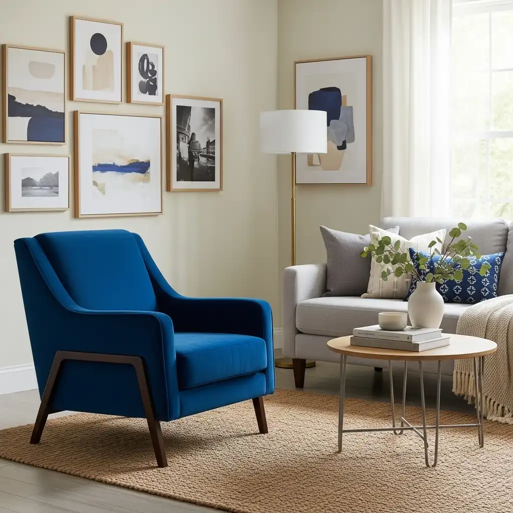 Blue Chair as a Statement Piece