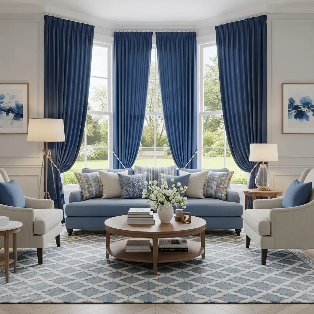 Blue Curtains to Frame Your Windows
