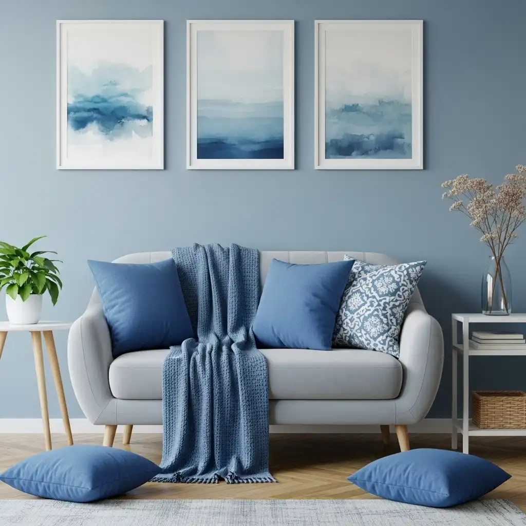 Blue into Your Decor with Pillows and Throws