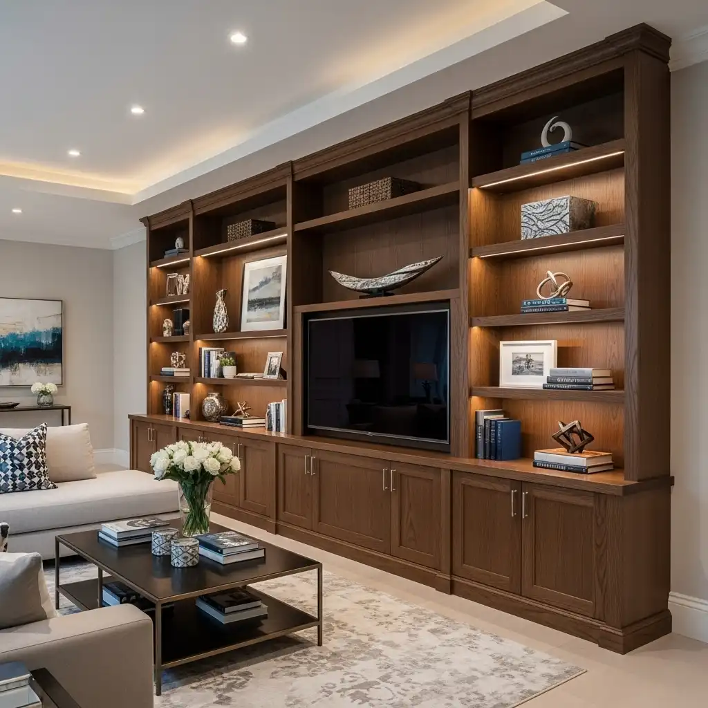 Built-ins Extend All the Way to the Ceiling