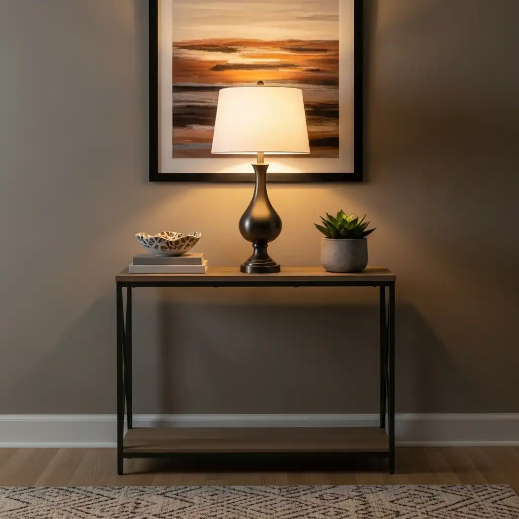Console Table Decor A Table Lamp