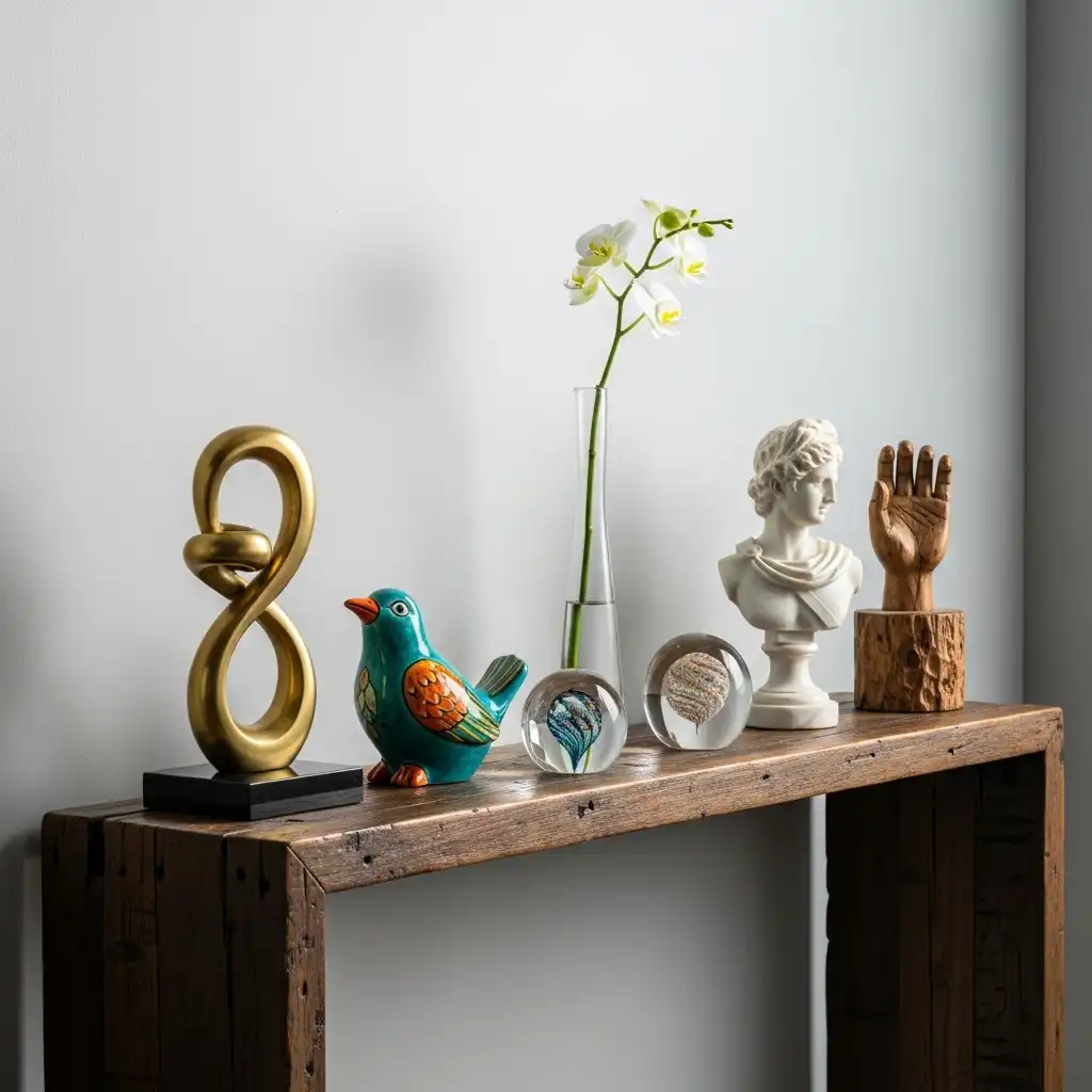 Console Table Decor Small Sculptures or Figurines