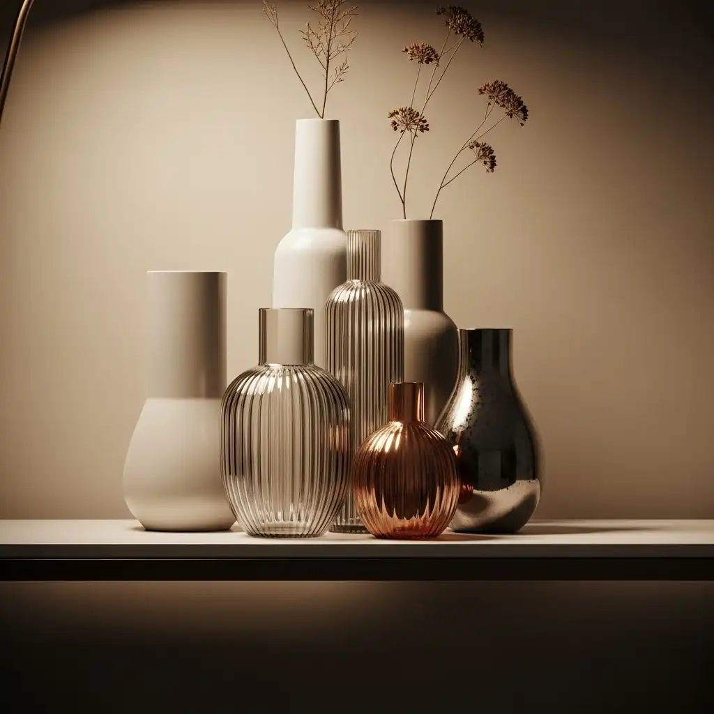 Console Table Decor ideas Layered Vases