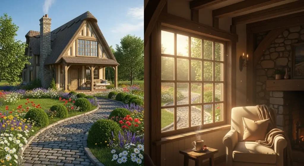 Cottage With a Winding Pathway