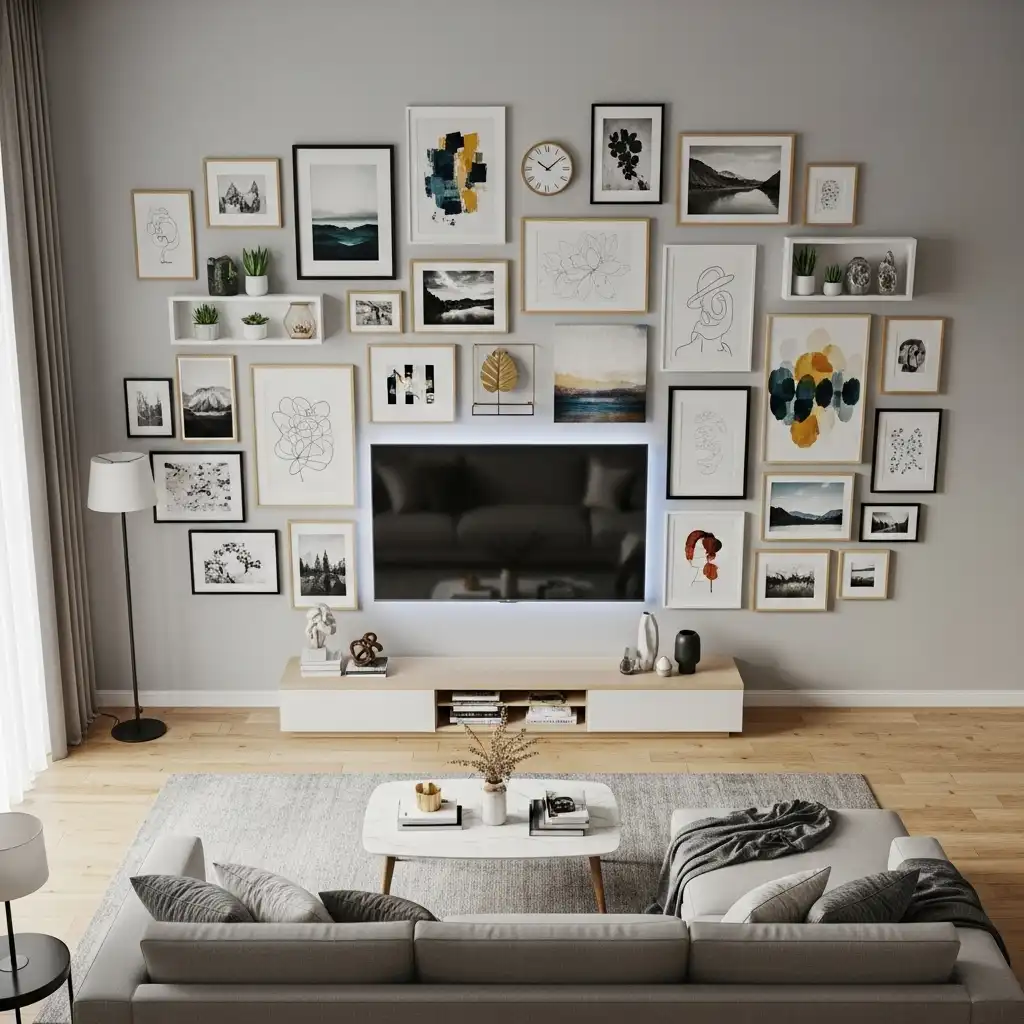 Create a Gallery Wall Around Your TV