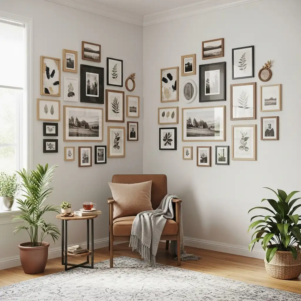 Create a Gallery Wall in a Corner Space