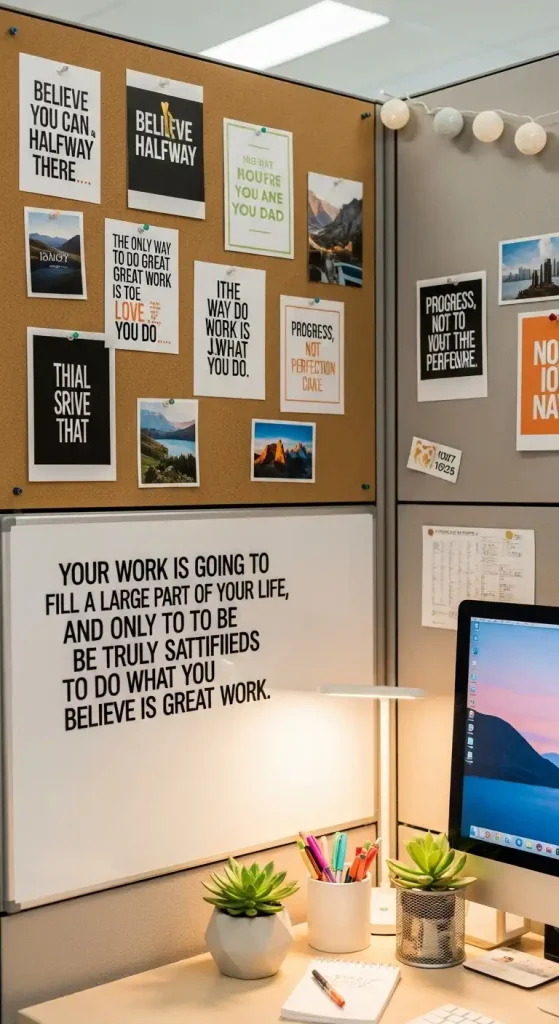 Cubicle Decor with Inspirational Quotes