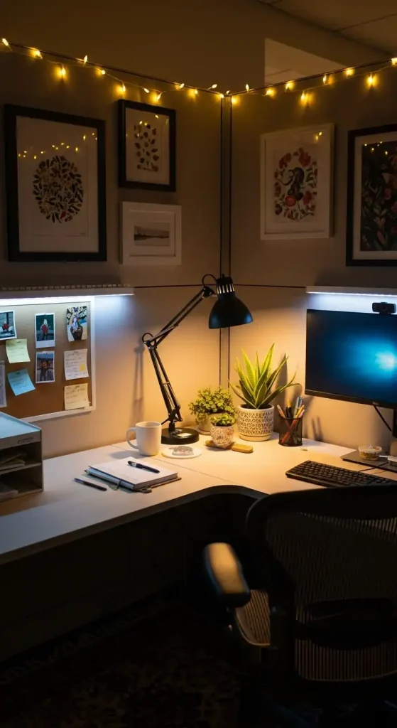 Cubicle Decor with Lighting