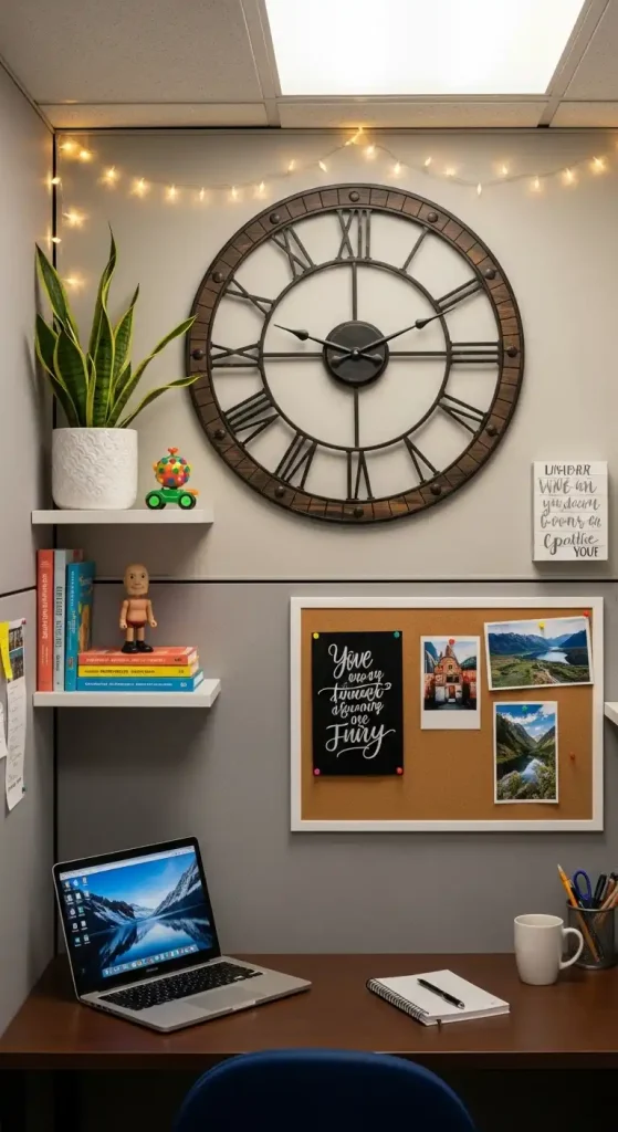 Cubicle Decor with a Decorative Wall Clock