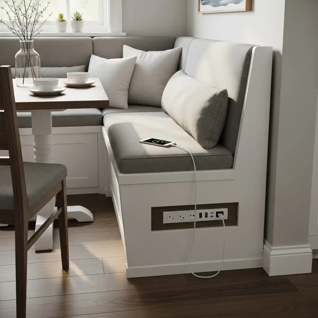 DIY Banquette Built-in Charging Station