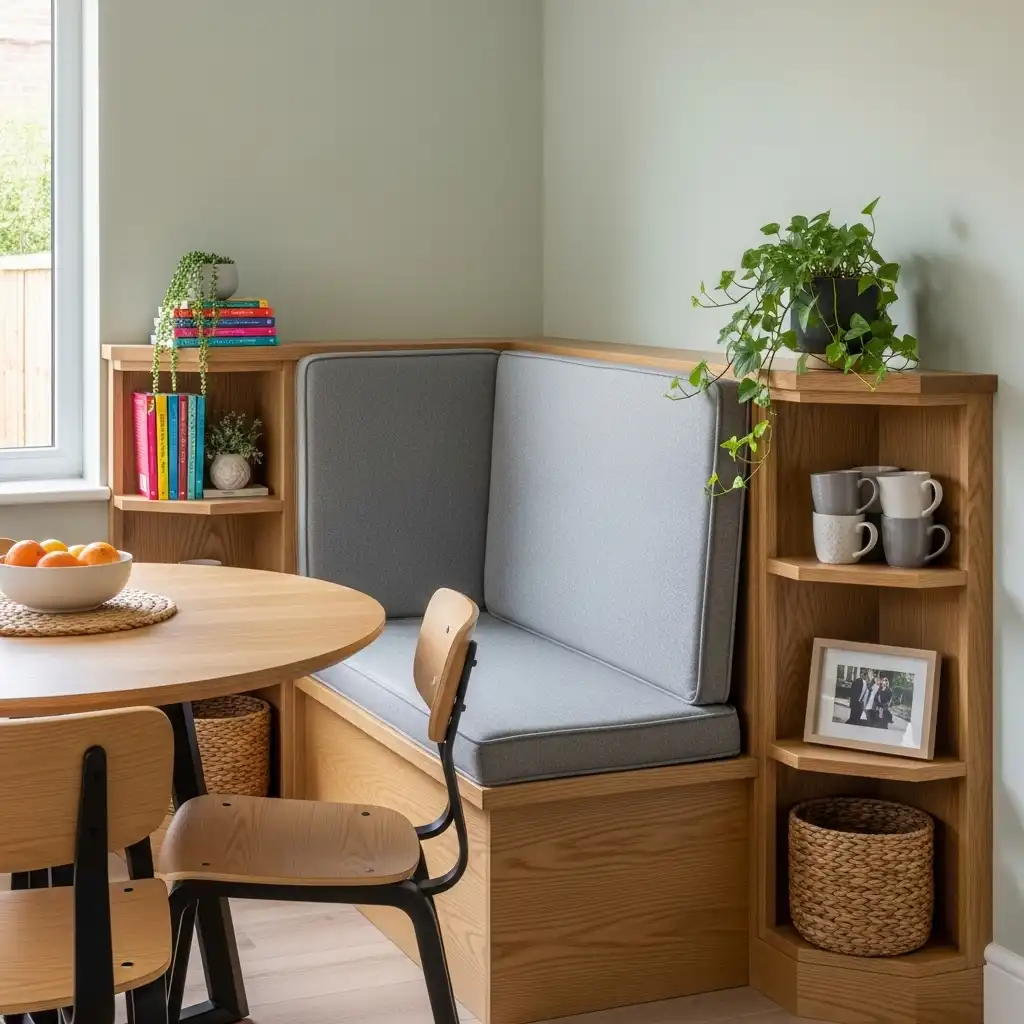 DIY Banquette Built-in Shelving