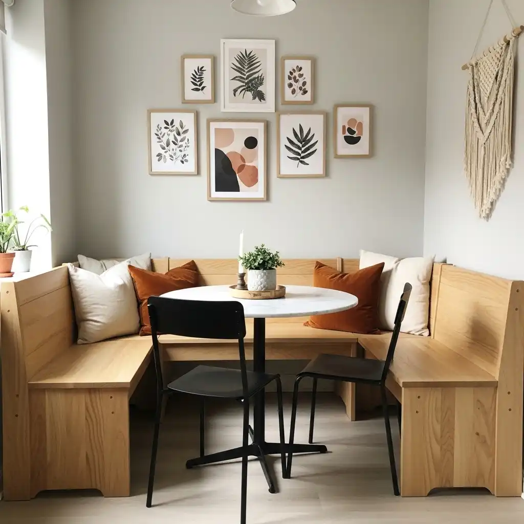 DIY Banquette Seating Freestanding Benches