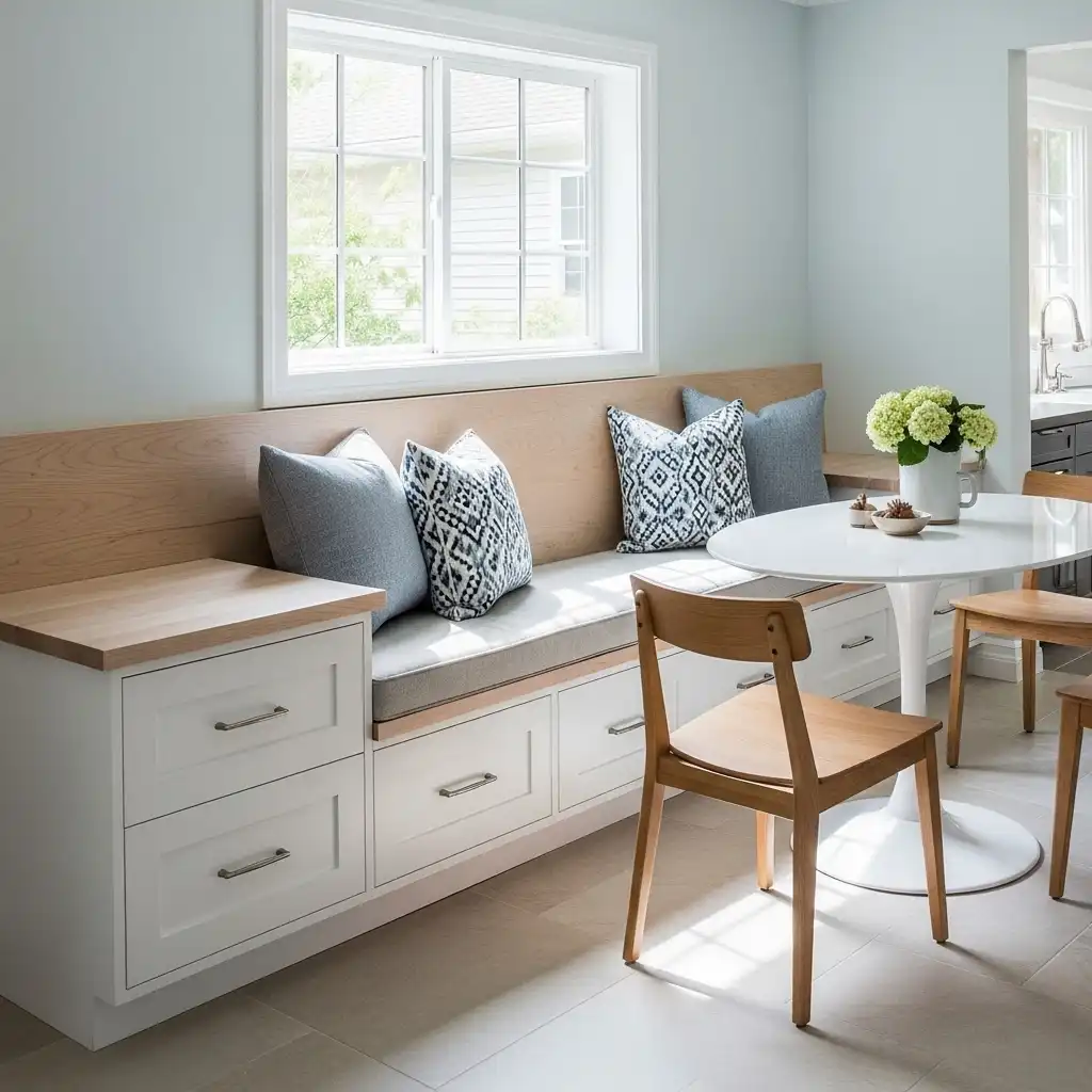 DIY Banquette Seating Kitchen Cabinets for the Base