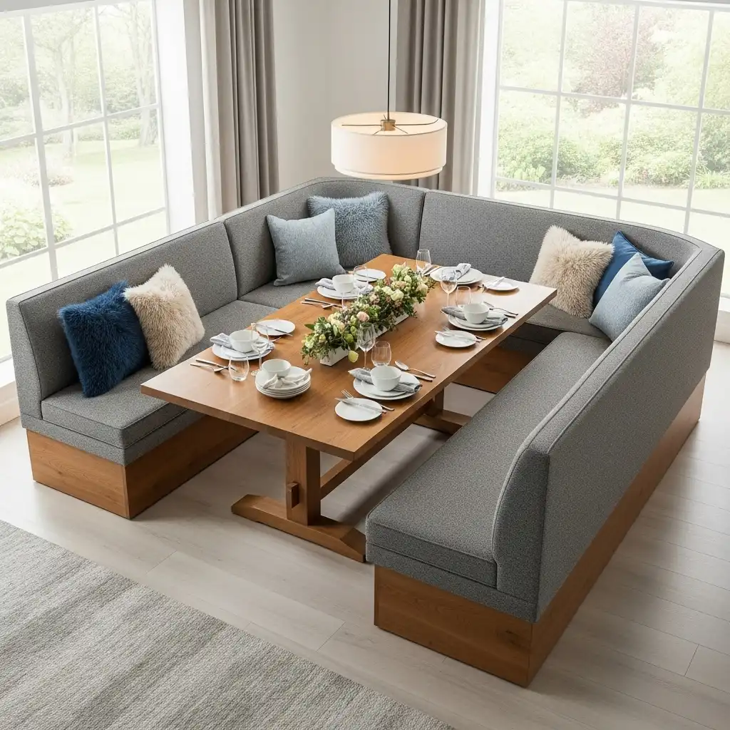 DIY Banquette Seating U-Shape Design