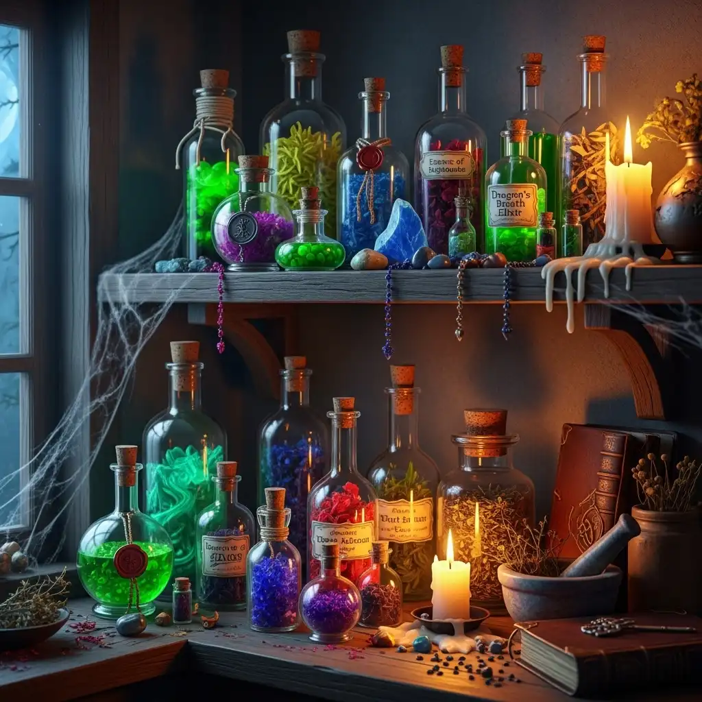 Display a Collection of Potion Bottles
