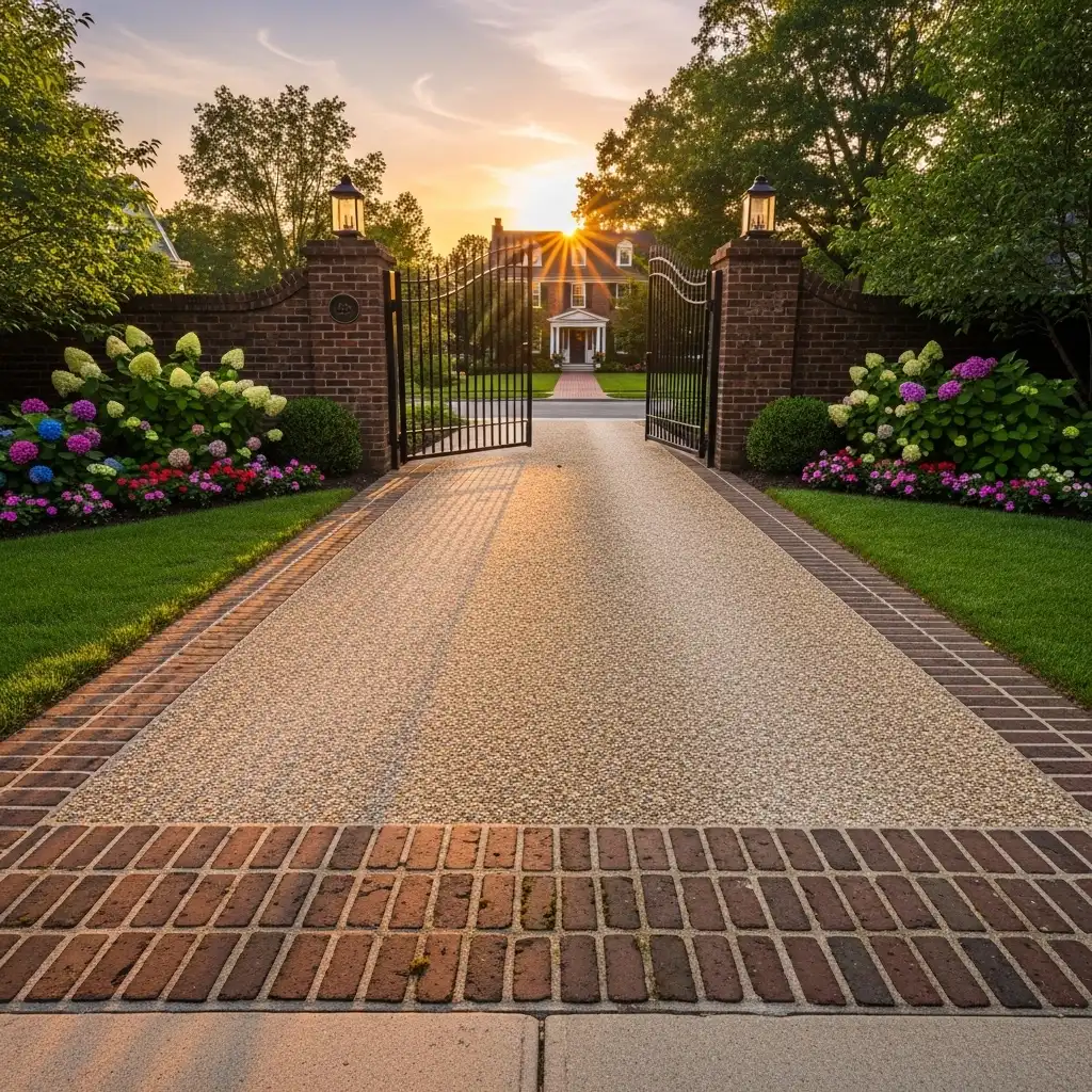 Edge the Driveway with Bricks or Cobblestones