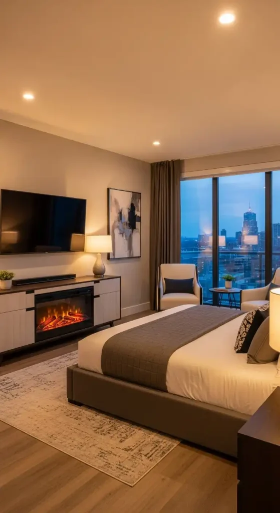 Electric Fireplace in the Bedroom