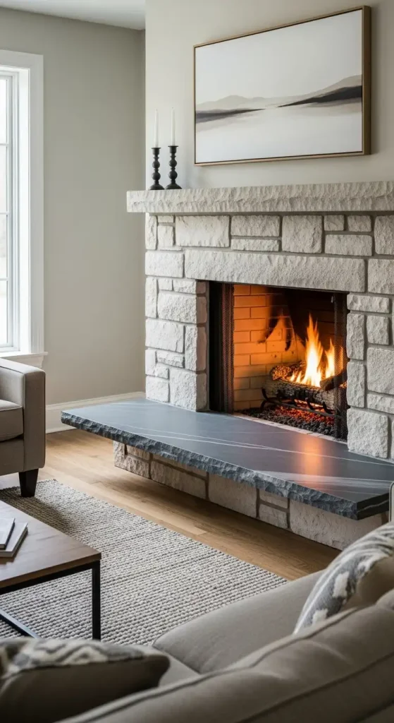Fireplace Hearth Ideas Natural Stone Slab