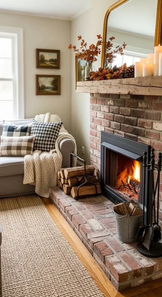 Fireplace Hearth Ideas Rustic Brick Hearth