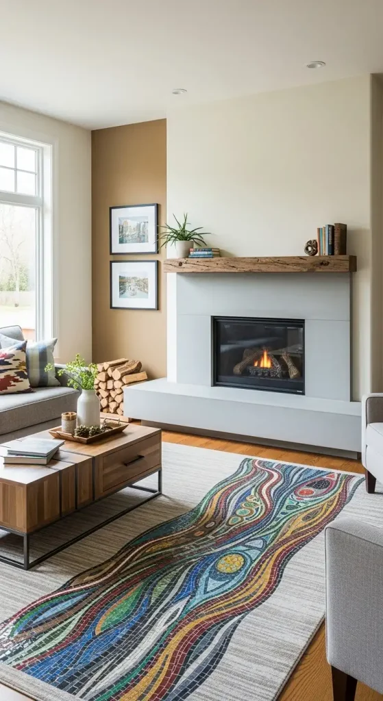 Fireplace Hearth Mosaic Tile Inlay